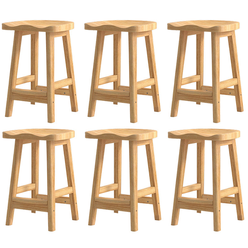 Taburete de madera de goma contemporánea taburete de madera sólida sin respaldo de barra