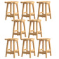 Contemporary Rubberwood Home Stool Solid Wood Backless Barstool
