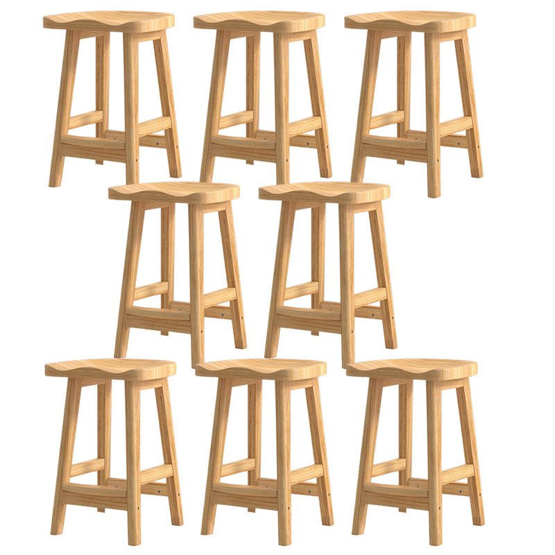 Taburete de madera de goma contemporánea taburete de madera sólida sin respaldo de barra