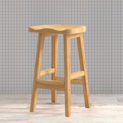 Tabouret de maison contemporain en bois massif en bois massif arrière sans tabouret