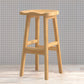 Taburete de madera de goma contemporánea taburete de madera sólida sin respaldo de barra
