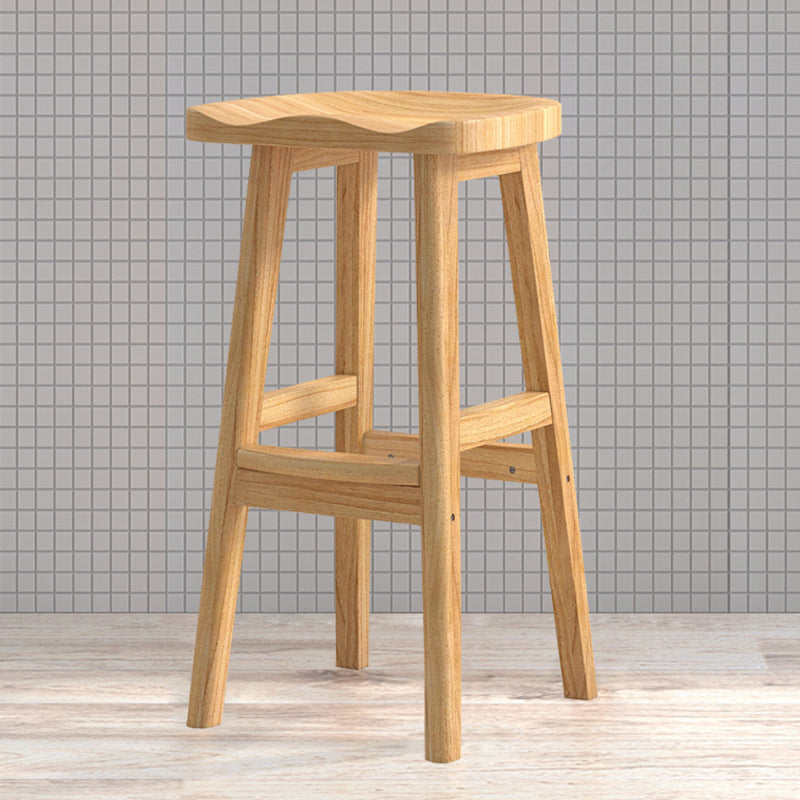 Tabouret de maison contemporain en bois massif en bois massif arrière sans tabouret