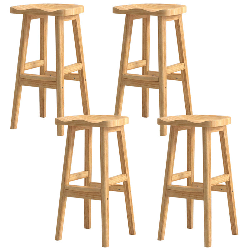 Taburete de madera de goma contemporánea taburete de madera sólida sin respaldo de barra