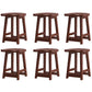 Contemporary Rubberwood Home Stool Solid Wood Backless Barstool