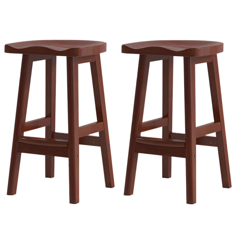 Taburete de madera de goma contemporánea taburete de madera sólida sin respaldo de barra