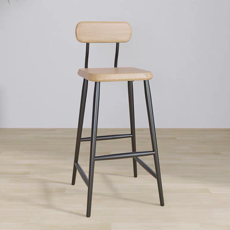 Modern Low Back Bar Stool Armless Metal Legs Bar Stool with Footrest Clearhalo 'Bar Furniture' 'Bar Stools' 'bar_stools' 'furn' 'furn_bar_stools' 'Furniture' 'Kitchen & Dining Furniture' 5916205