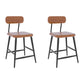 Modern Low Back Bar Stool Armless Metal Legs Bar Stool with Footrest Brown 2 Piece Set Short Stool(18"H) Clearhalo 'Bar Furniture' 'Bar Stools' 'bar_stools' 'furn' 'furn_bar_stools' 'Furniture' 'Kitchen & Dining Furniture' 5916206