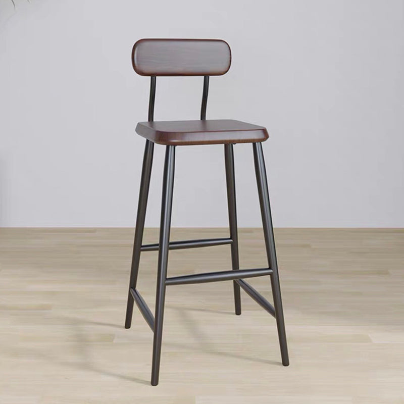 Modern Low Back Bar Stool Armless Metal Legs Bar Stool with Footrest Clearhalo 'Bar Furniture' 'Bar Stools' 'bar_stools' 'furn' 'furn_bar_stools' 'Furniture' 'Kitchen & Dining Furniture' 5916209