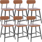 Modern Low Back Bar Stool Armless Metal Legs Bar Stool with Footrest Brown 6 Piece Set Short Stool(18"H) Clearhalo 'Bar Furniture' 'Bar Stools' 'bar_stools' 'furn' 'furn_bar_stools' 'Furniture' 'Kitchen & Dining Furniture' 5916210