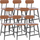 Modern Low Back Bar Stool Armless Metal Legs Bar Stool with Footrest Brown 8 Piece Set Short Stool(18"H) Clearhalo 'Bar Furniture' 'Bar Stools' 'bar_stools' 'furn' 'furn_bar_stools' 'Furniture' 'Kitchen & Dining Furniture' 5916212