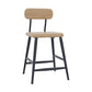 Modern Low Back Bar Stool Armless Metal Legs Bar Stool with Footrest Wood 1 Piece Short Stool(18"H) Clearhalo 'Bar Furniture' 'Bar Stools' 'bar_stools' 'furn' 'furn_bar_stools' 'Furniture' 'Kitchen & Dining Furniture' 5916214