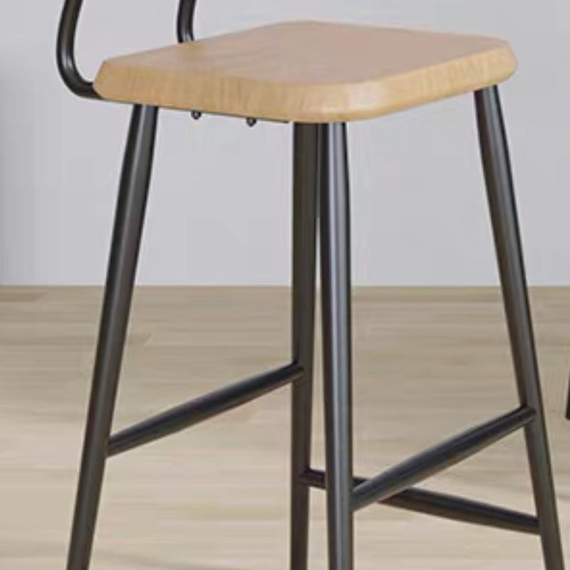 Modern Low Back Bar Stool Armless Metal Legs Bar Stool with Footrest Clearhalo 'Bar Furniture' 'Bar Stools' 'bar_stools' 'furn' 'furn_bar_stools' 'Furniture' 'Kitchen & Dining Furniture' 5916215