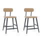 Modern Low Back Bar Stool Armless Metal Legs Bar Stool with Footrest Wood 2 Piece Set Short Stool(18"H) Clearhalo 'Bar Furniture' 'Bar Stools' 'bar_stools' 'furn' 'furn_bar_stools' 'Furniture' 'Kitchen & Dining Furniture' 5916216
