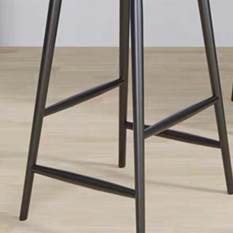 Modern Low Back Bar Stool Armless Metal Legs Bar Stool with Footrest Clearhalo 'Bar Furniture' 'Bar Stools' 'bar_stools' 'furn' 'furn_bar_stools' 'Furniture' 'Kitchen & Dining Furniture' 5916217