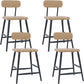Modern Low Back Bar Stool Armless Metal Legs Bar Stool with Footrest Wood 4 Piece Set Short Stool(18"H) Clearhalo 'Bar Furniture' 'Bar Stools' 'bar_stools' 'furn' 'furn_bar_stools' 'Furniture' 'Kitchen & Dining Furniture' 5916218