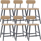 Modern Low Back Bar Stool Armless Metal Legs Bar Stool with Footrest Wood 6 Piece Set Short Stool(18"H) Clearhalo 'Bar Furniture' 'Bar Stools' 'bar_stools' 'furn' 'furn_bar_stools' 'Furniture' 'Kitchen & Dining Furniture' 5916219