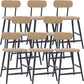 Modern Low Back Bar Stool Armless Metal Legs Bar Stool with Footrest Wood 8 Piece Set Short Stool(18"H) Clearhalo 'Bar Furniture' 'Bar Stools' 'bar_stools' 'furn' 'furn_bar_stools' 'Furniture' 'Kitchen & Dining Furniture' 5916220