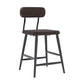 Modern Low Back Bar Stool Armless Metal Legs Bar Stool with Footrest Walnut 1 Piece Short Stool(18"H) Clearhalo 'Bar Furniture' 'Bar Stools' 'bar_stools' 'furn' 'furn_bar_stools' 'Furniture' 'Kitchen & Dining Furniture' 5916221