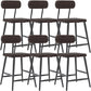 Modern Low Back Bar Stool Armless Metal Legs Bar Stool with Footrest Walnut 6 Piece Set Short Stool(18"H) Clearhalo 'Bar Furniture' 'Bar Stools' 'bar_stools' 'furn' 'furn_bar_stools' 'Furniture' 'Kitchen & Dining Furniture' 5916224