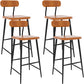 Modern Low Back Bar Stool Armless Metal Legs Bar Stool with Footrest Brown 4 Piece Set Counter Stool(26"H) Clearhalo 'Bar Furniture' 'Bar Stools' 'bar_stools' 'furn' 'furn_bar_stools' 'Furniture' 'Kitchen & Dining Furniture' 5916228