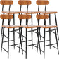 Modern Low Back Bar Stool Armless Metal Legs Bar Stool with Footrest Brown 6 Piece Set Counter Stool(26"H) Clearhalo 'Bar Furniture' 'Bar Stools' 'bar_stools' 'furn' 'furn_bar_stools' 'Furniture' 'Kitchen & Dining Furniture' 5916229