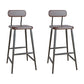 Modern Low Back Bar Stool Armless Metal Legs Bar Stool with Footrest Walnut 2 Piece Set Clearhalo 'Bar Furniture' 'Bar Stools' 'bar_stools' 'furn' 'furn_bar_stools' 'Furniture' 'Kitchen & Dining Furniture' 5916232