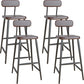 Modern Low Back Bar Stool Armless Metal Legs Bar Stool with Footrest Walnut 4 Piece Set Clearhalo 'Bar Furniture' 'Bar Stools' 'bar_stools' 'furn' 'furn_bar_stools' 'Furniture' 'Kitchen & Dining Furniture' 5916233