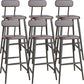 Modern Low Back Bar Stool Armless Metal Legs Bar Stool with Footrest Walnut 6 Piece Set Clearhalo 'Bar Furniture' 'Bar Stools' 'bar_stools' 'furn' 'furn_bar_stools' 'Furniture' 'Kitchen & Dining Furniture' 5916234