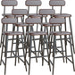 Modern Low Back Bar Stool Armless Metal Legs Bar Stool with Footrest Walnut 8 Piece Set Clearhalo 'Bar Furniture' 'Bar Stools' 'bar_stools' 'furn' 'furn_bar_stools' 'Furniture' 'Kitchen & Dining Furniture' 5916235