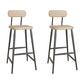 Modern Low Back Bar Stool Armless Metal Legs Bar Stool with Footrest Wood 2 Piece Set Clearhalo 'Bar Furniture' 'Bar Stools' 'bar_stools' 'furn' 'furn_bar_stools' 'Furniture' 'Kitchen & Dining Furniture' 5916237