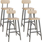 Modern Low Back Bar Stool Armless Metal Legs Bar Stool with Footrest Wood 4 Piece Set Clearhalo 'Bar Furniture' 'Bar Stools' 'bar_stools' 'furn' 'furn_bar_stools' 'Furniture' 'Kitchen & Dining Furniture' 5916238
