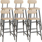Modern Low Back Bar Stool Armless Metal Legs Bar Stool with Footrest Wood 6 Piece Set Clearhalo 'Bar Furniture' 'Bar Stools' 'bar_stools' 'furn' 'furn_bar_stools' 'Furniture' 'Kitchen & Dining Furniture' 5916239