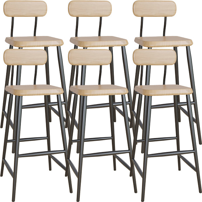Modern Low Back Bar Stool Armless Metal Legs Bar Stool with Footrest Wood 6 Piece Set Clearhalo 'Bar Furniture' 'Bar Stools' 'bar_stools' 'furn' 'furn_bar_stools' 'Furniture' 'Kitchen & Dining Furniture' 5916239