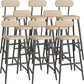 Modern Low Back Bar Stool Armless Metal Legs Bar Stool with Footrest Wood 8 Piece Set Clearhalo 'Bar Furniture' 'Bar Stools' 'bar_stools' 'furn' 'furn_bar_stools' 'Furniture' 'Kitchen & Dining Furniture' 5916240