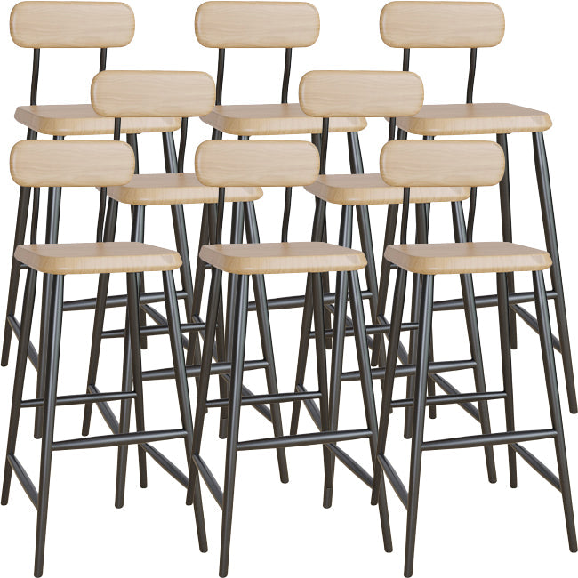 Modern Low Back Bar Stool Armless Metal Legs Bar Stool with Footrest Wood 8 Piece Set Clearhalo 'Bar Furniture' 'Bar Stools' 'bar_stools' 'furn' 'furn_bar_stools' 'Furniture' 'Kitchen & Dining Furniture' 5916240