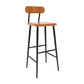 Modern Low Back Bar Stool Armless Metal Legs Bar Stool with Footrest Brown 1 Piece Bar Stool(30"H) Clearhalo 'Bar Furniture' 'Bar Stools' 'bar_stools' 'furn' 'furn_bar_stools' 'Furniture' 'Kitchen & Dining Furniture' 5916241