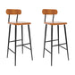 Modern Low Back Bar Stool Armless Metal Legs Bar Stool with Footrest Brown 2 Piece Set Bar Stool(30"H) Clearhalo 'Bar Furniture' 'Bar Stools' 'bar_stools' 'furn' 'furn_bar_stools' 'Furniture' 'Kitchen & Dining Furniture' 5916242