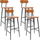 Modern Low Back Bar Stool Armless Metal Legs Bar Stool with Footrest Brown 4 Piece Set Bar Stool(30"H) Clearhalo 'Bar Furniture' 'Bar Stools' 'bar_stools' 'furn' 'furn_bar_stools' 'Furniture' 'Kitchen & Dining Furniture' 5916243