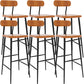 Modern Low Back Bar Stool Armless Metal Legs Bar Stool with Footrest Brown 6 Piece Set Bar Stool(30"H) Clearhalo 'Bar Furniture' 'Bar Stools' 'bar_stools' 'furn' 'furn_bar_stools' 'Furniture' 'Kitchen & Dining Furniture' 5916244
