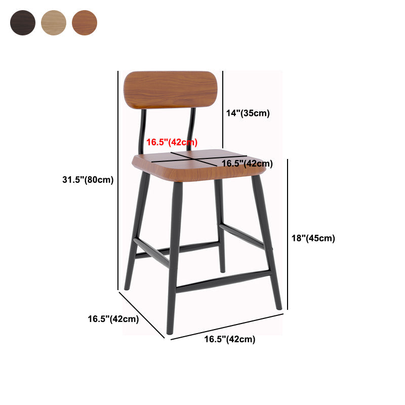 Modern Low Back Bar Stool Armless Metal Legs Bar Stool with Footrest Clearhalo 'Bar Furniture' 'Bar Stools' 'bar_stools' 'furn' 'furn_bar_stools' 'Furniture' 'Kitchen & Dining Furniture' 5916246