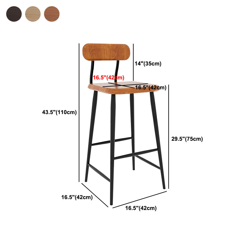 Modern Low Back Bar Stool Armless Metal Legs Bar Stool with Footrest Clearhalo 'Bar Furniture' 'Bar Stools' 'bar_stools' 'furn' 'furn_bar_stools' 'Furniture' 'Kitchen & Dining Furniture' 5916248