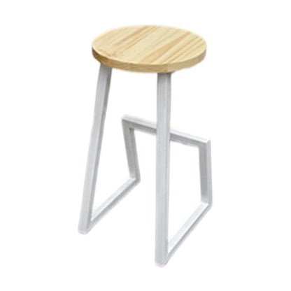 Modern Armless Bar Stool Indoor Round Seat Bar Chair with Metal Legs