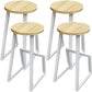 Modern Armless Bar Stool Indoor Round Seat Bar Chair with Metal Legs