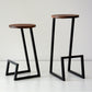 Modern Armless Bar Stool Indoor Round Seat Bar Chair with Metal Legs