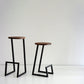 Modern Armless Bar Stool Indoor Round Seat Bar Chair with Metal Legs