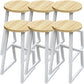 Modern Armless Bar Stool Indoor Round Seat Bar Chair with Metal Legs
