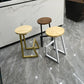 Modern Armless Bar Stool Indoor Round Seat Bar Chair with Metal Legs