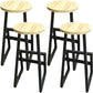 Modern Armless Bar Stool Indoor Round Seat Bar Chair with Metal Legs