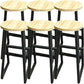 Modern Armless Bar Stool Indoor Round Seat Bar Chair with Metal Legs