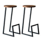 Modern Armless Bar Stool Indoor Round Seat Bar Chair with Metal Legs
